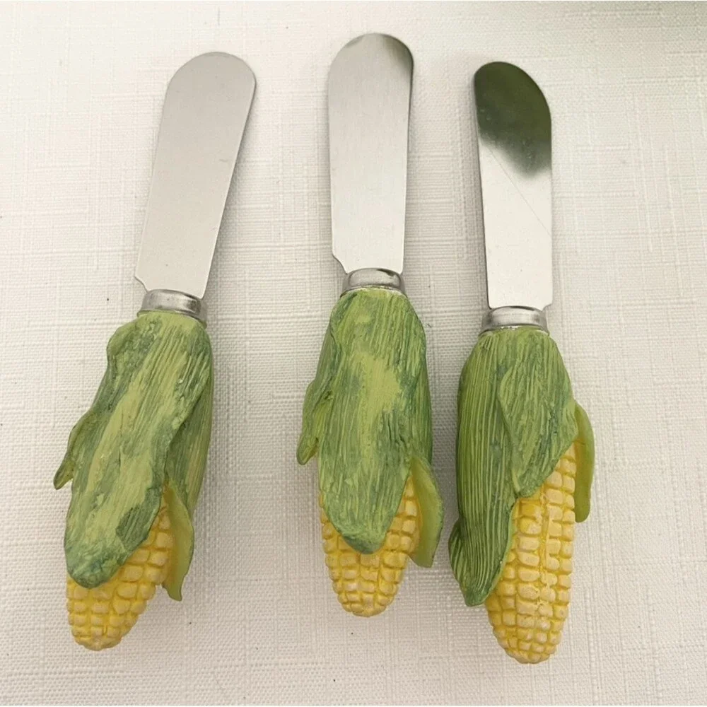 Butter Cheese Knives Spreaders Corn Holder Corn on The Cob Charcuterie 3 Knives